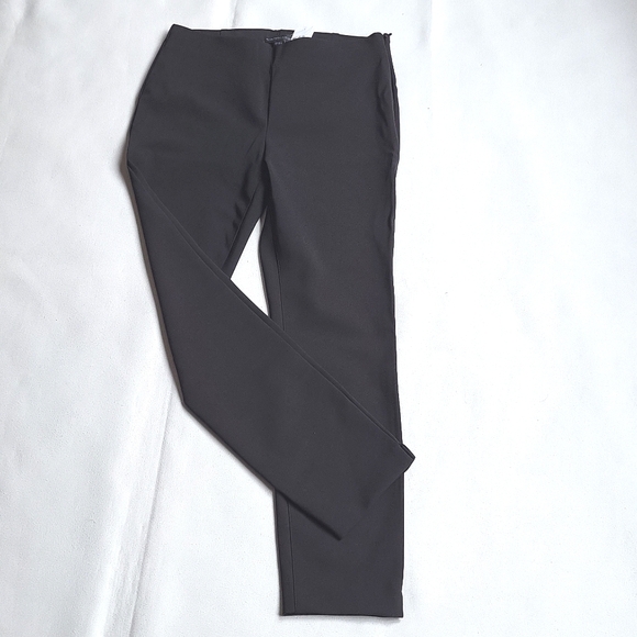 NWT$179 Saks Fifth Ave Stretch Straight-Leg Split-Hem Pants Cropped Trousers 4 - Picture 9 of 14